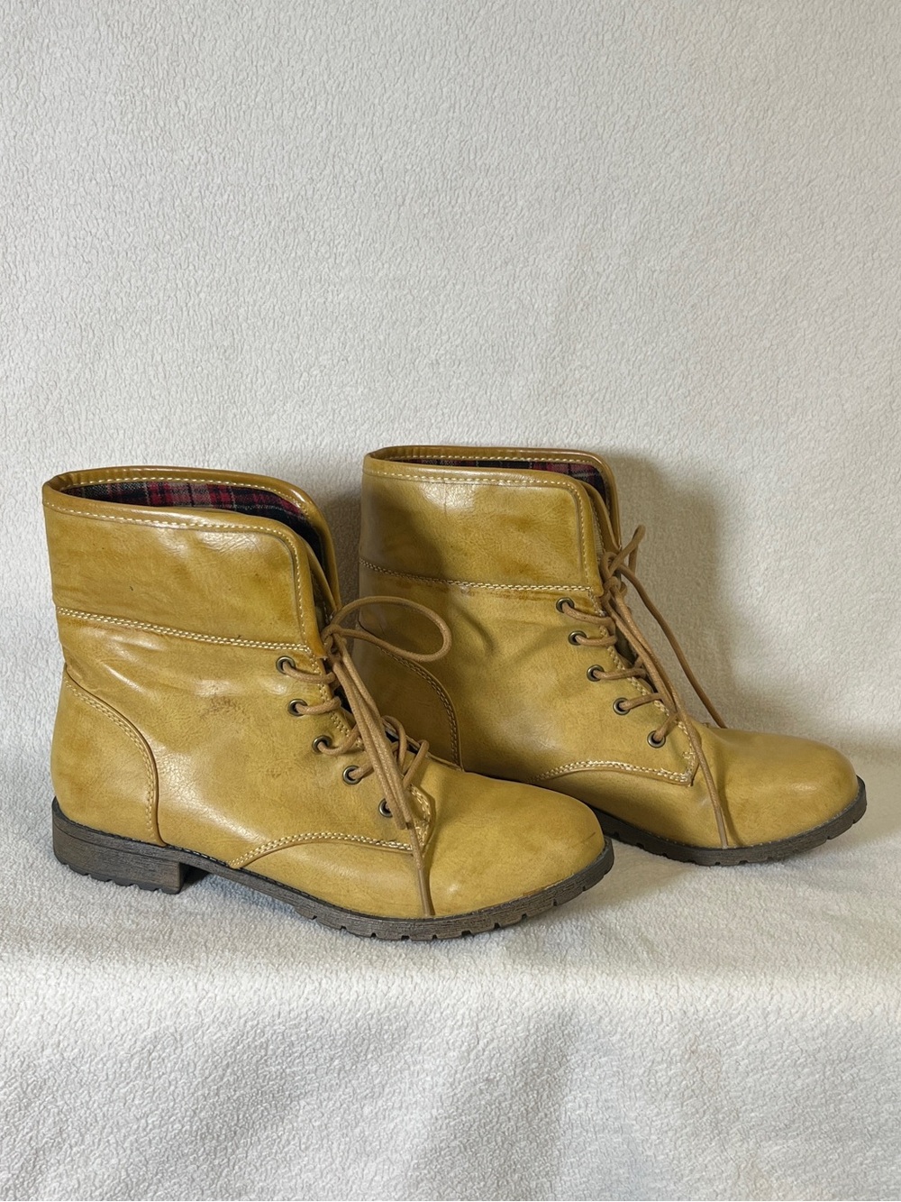Rampage Jackson Mustard Lace Up Ankle Combat Boots Women’s 9.5 M